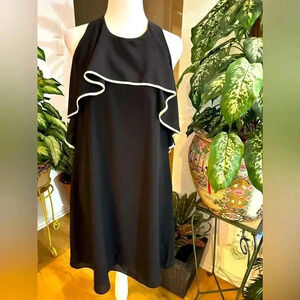 Alice + Olivia black/white halter backless dress size L